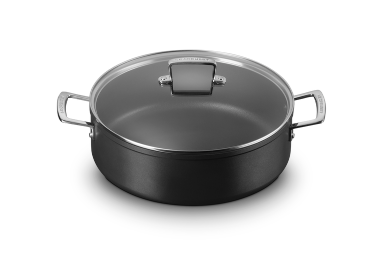 Le Creuset Rondeau Anti-adhérent Les Forgées Avec Couvercle En Verre