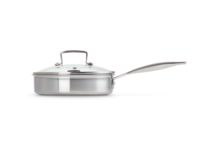 Le Creuset Sauteuse à Bord Droit En Inox Avec Insert à œufs