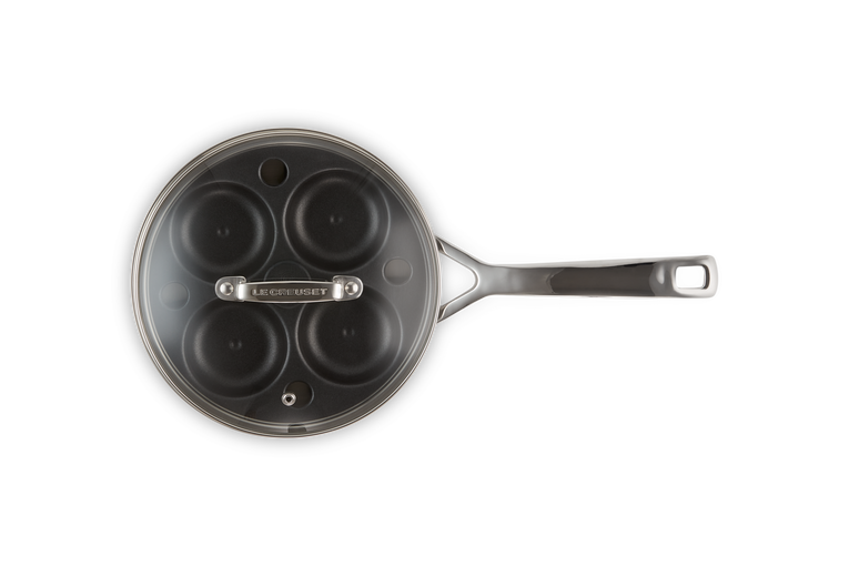 Le Creuset Sauteuse à Bord Droit En Inox Avec Insert à œufs
