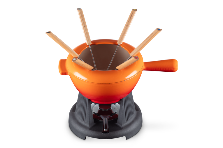 le creuset Service à fondue en fonte émaillée avec manche en fonte