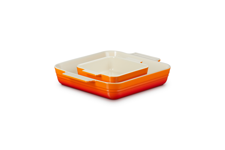 Le Creuset Set De 2 Plats Carrés Classique En Céramique