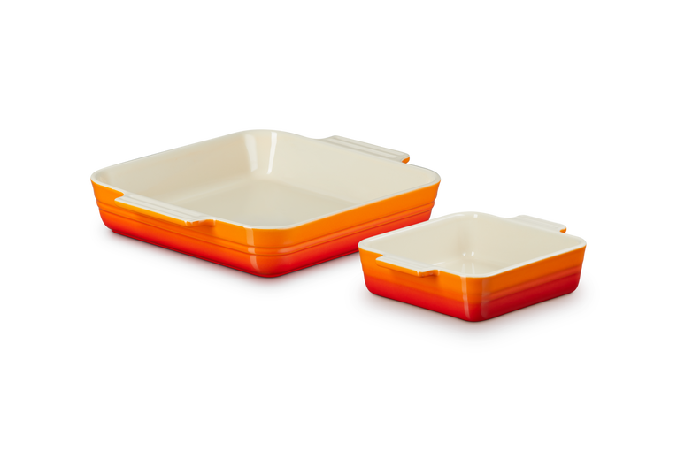 le creuset Set de 2 plats carrés Classique en céramique
