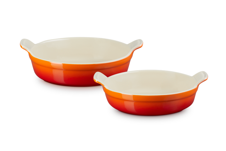 le creuset Set de 2 plats Héritage ronds en céramique