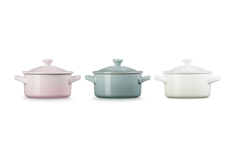Le Creuset Set De 3 Mini-cocottes Fleur En Céramique