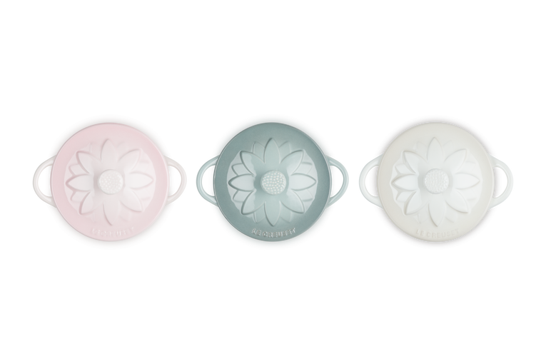 Le Creuset Set De 3 Mini-cocottes Fleur En Céramique