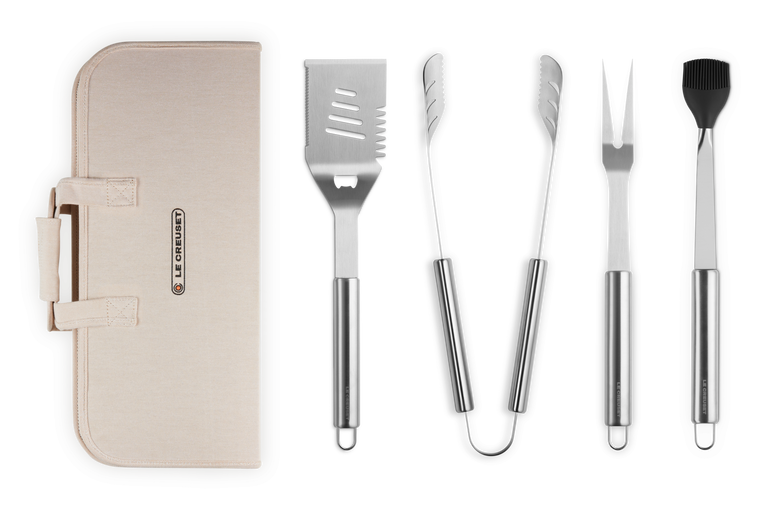 le creuset Set de 4 ustensiles barbecue et housse de rangement