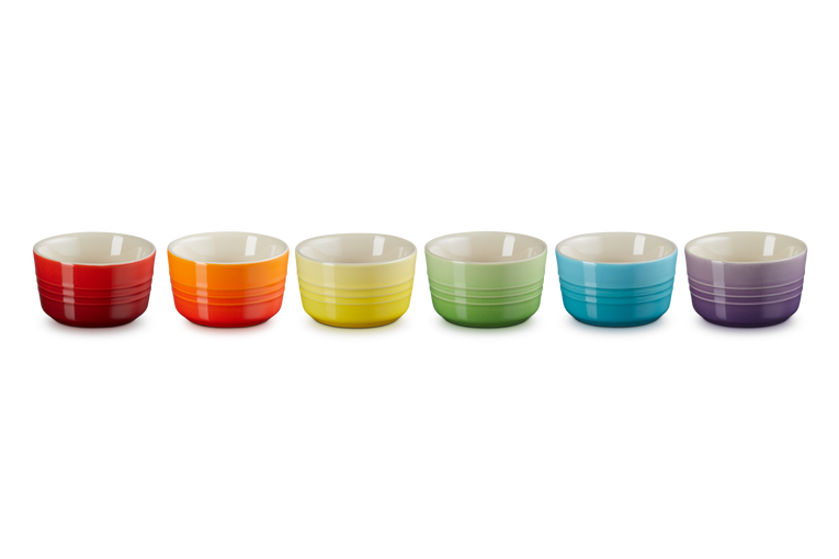 le creuset Set de 6 Mini Ramequins Arc-en-Ciel en Céramique