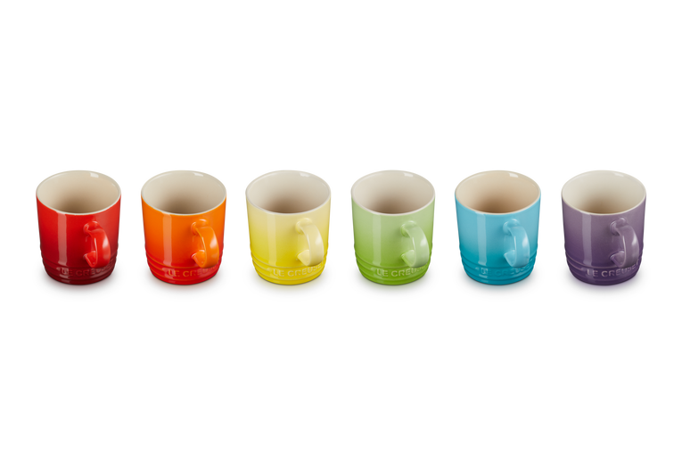 Le Creuset Set De 6 Tasses à Espresso Arc-en-ciel En Céramique