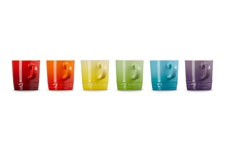 Le Creuset Set De 6 Tasses à Espresso Arc-en-ciel En Céramique