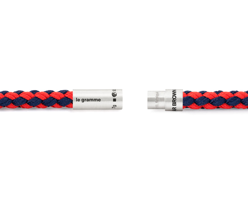Le Gramme Bracelet Câble Nato Marine & Rouge Orlebar Brown Le 7g