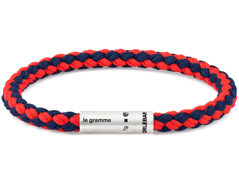 le gramme bracelet câble nato marine & rouge orlebar brown le 7g