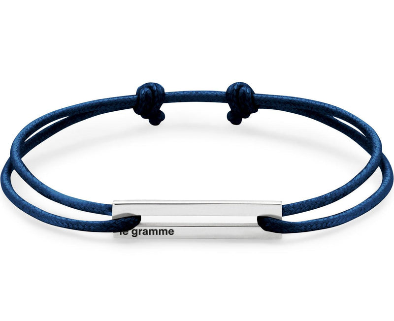 le gramme bracelet cordon bleu marine perforé le 1 7g