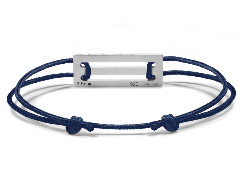 Le Gramme Bracelet Cordon Bleu Marine Perforé Le 2 5g