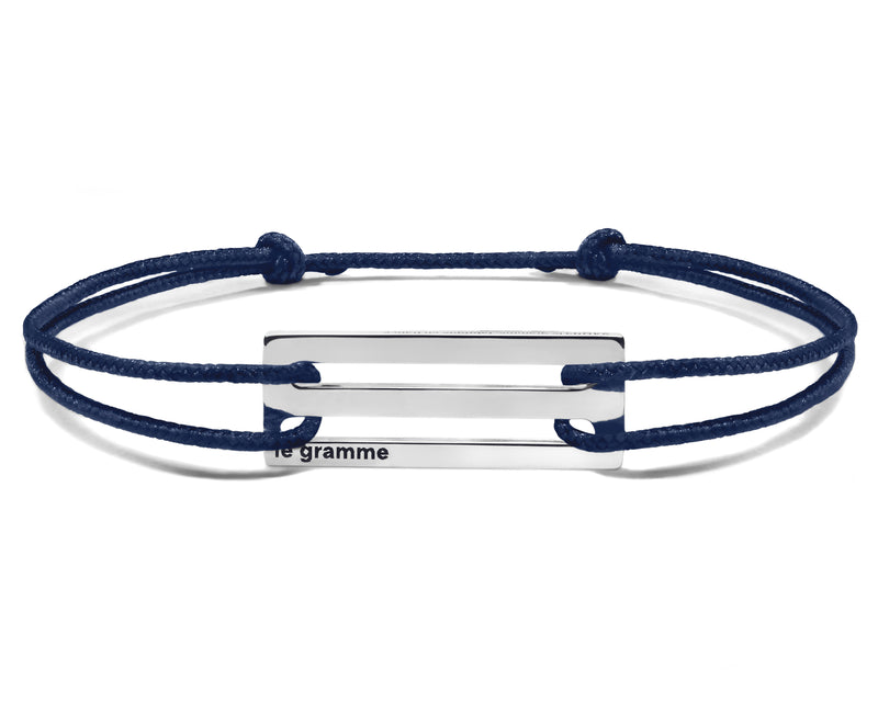 le gramme bracelet cordon bleu marine perforé le 2 5g