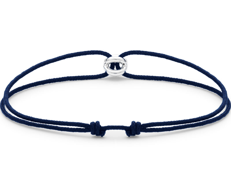 Le Gramme Bracelet Cordon Entrelacs Bleu Marine Le 1g