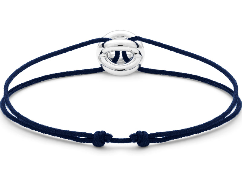 Le Gramme Bracelet Cordon Entrelacs Bleu Marine Le 3g