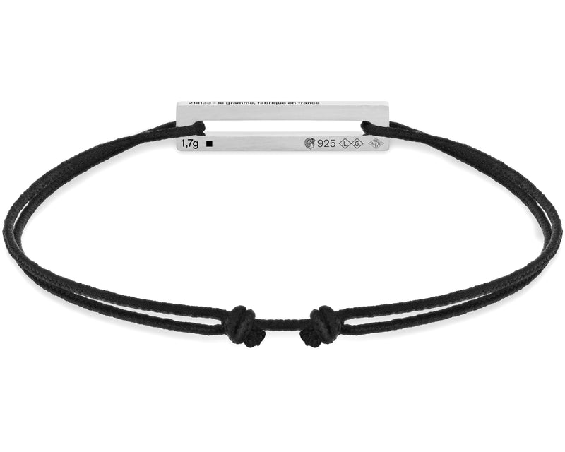 Le Gramme Bracelet Cordon Noir Perforé Le 1 7g Serti Diamants