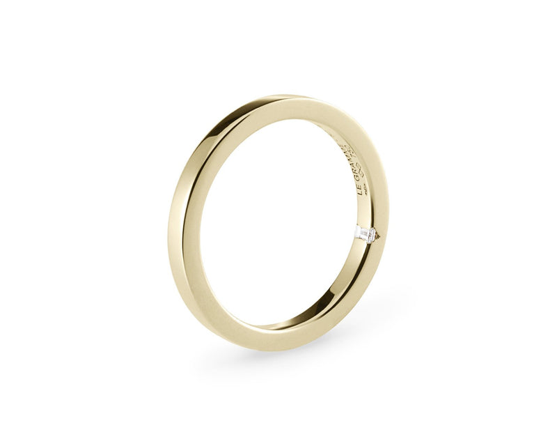 Le Gramme Bague Ruban 2mm La 5g Sertie Diamant