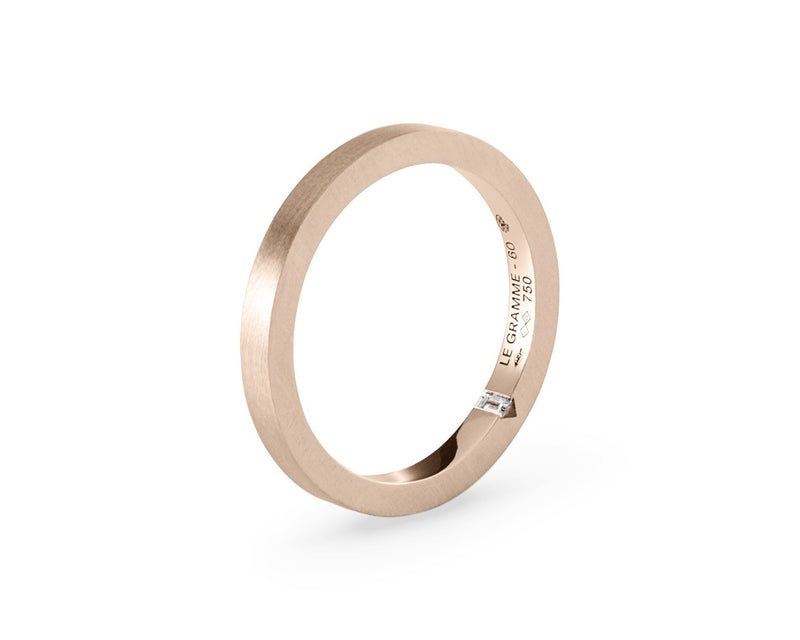 Le Gramme Bague Ruban 2mm La 5g Sertie Diamant