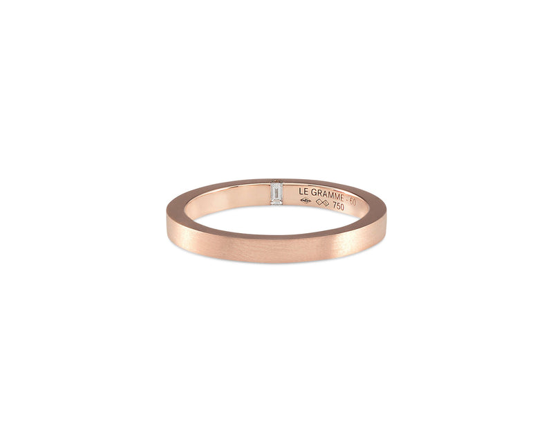 le gramme bague ruban 2mm la 5g sertie diamant