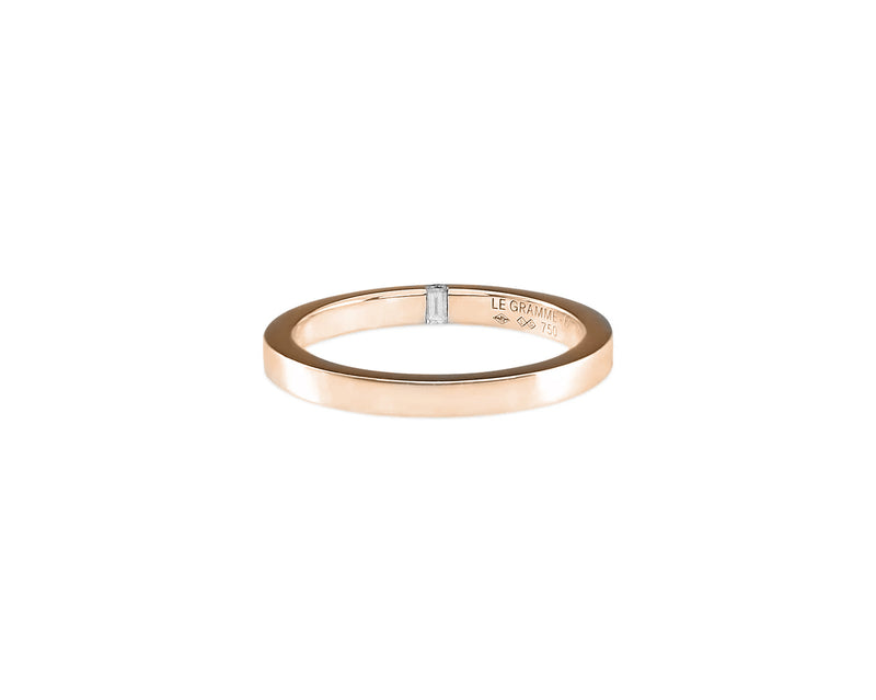 le gramme bague ruban 2mm la 5g sertie diamant