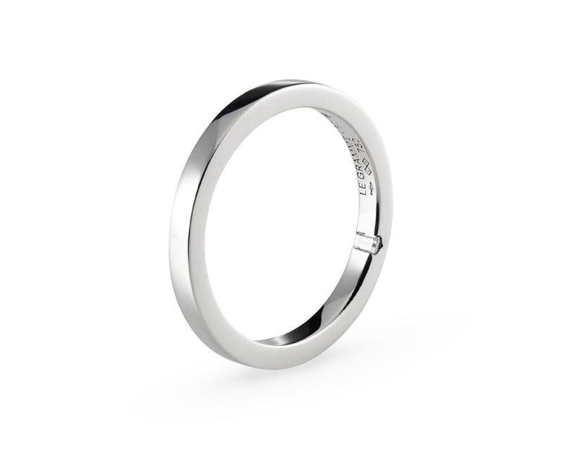 Le Gramme Bague Ruban 2mm La 5g Sertie Diamant