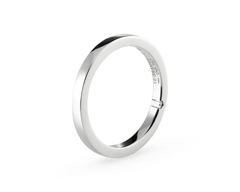 Le Gramme Bague Ruban 2mm La 5g Sertie Diamant