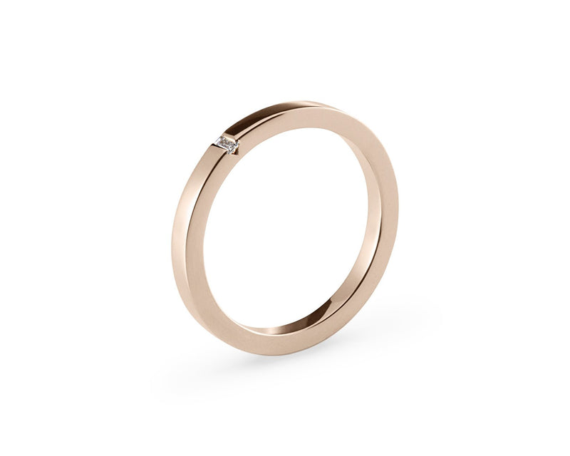 Le Gramme Bague Ruban 2mm La 5g Sertie Diamant