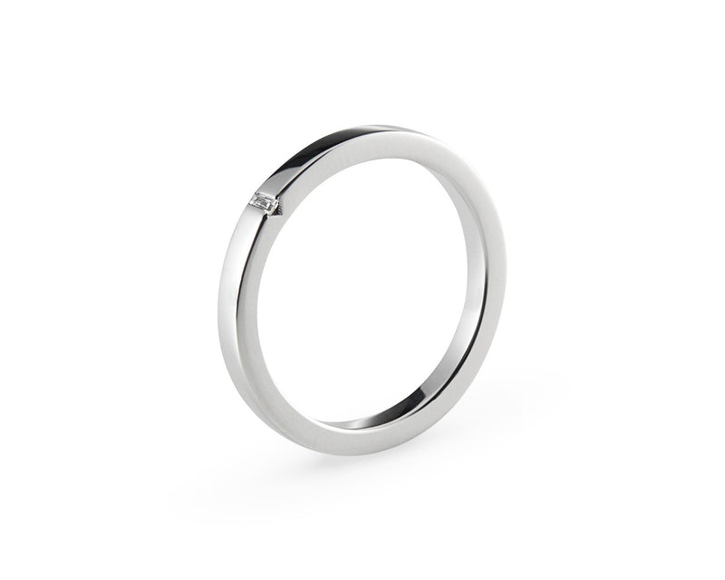 Le Gramme Bague Ruban 2mm La 5g Sertie Diamant