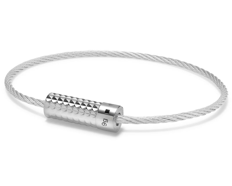 Le Gramme Bracelet Câble Guilloché Pyramide Le 9g