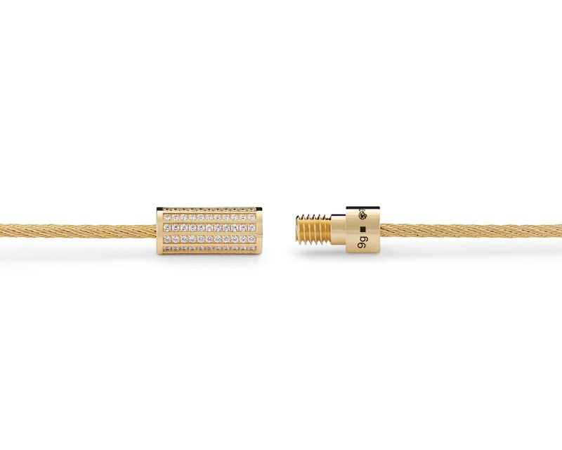 Le Gramme Bracelet Câble Le 9g Serti Diamants