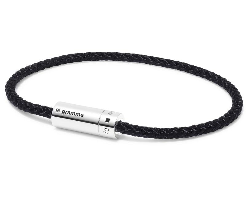 Le Gramme Bracelet Câble Nato Noir Le 7g