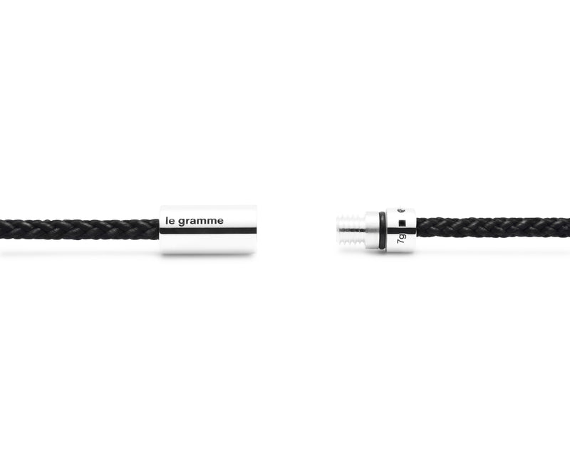 Le Gramme Bracelet Câble Nato Noir Le 7g