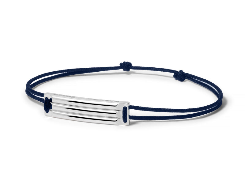 Le Gramme Bracelet Cordon Bleu Marine Godron Le 5g