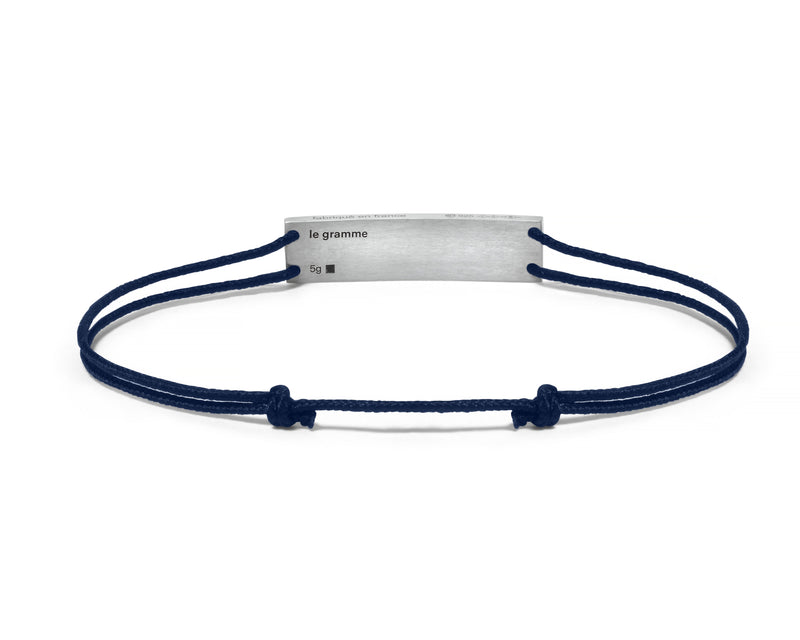 Le Gramme Bracelet Cordon Bleu Marine Godron Le 5g