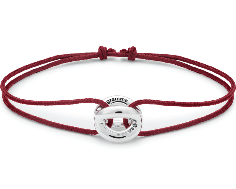 le gramme bracelet cordon entrelacs bordeaux le 3g