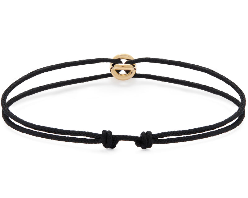 Le Gramme Bracelet Cordon Entrelacs Noir Le 1g