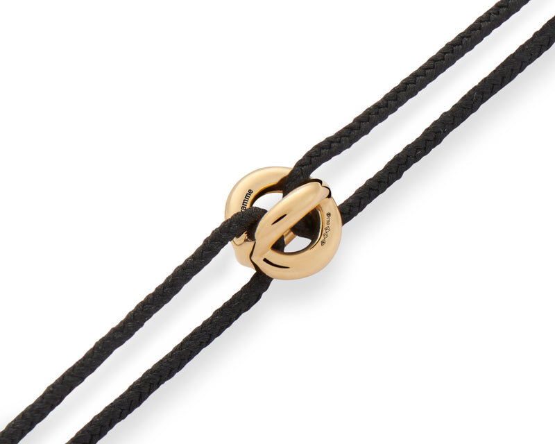 Le Gramme Bracelet Cordon Entrelacs Noir Le 1g