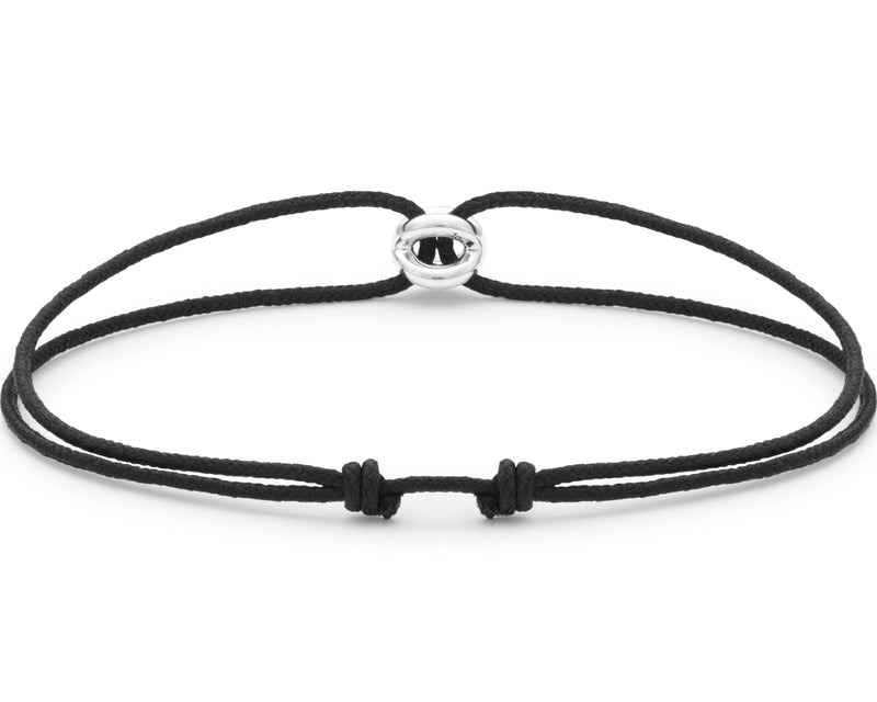 Le Gramme Bracelet Cordon Entrelacs Noir Le 1g