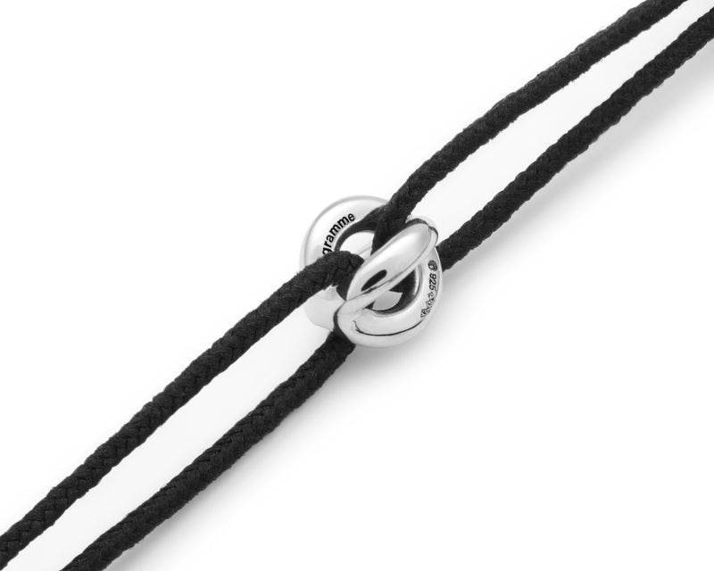 Le Gramme Bracelet Cordon Entrelacs Noir Le 1g