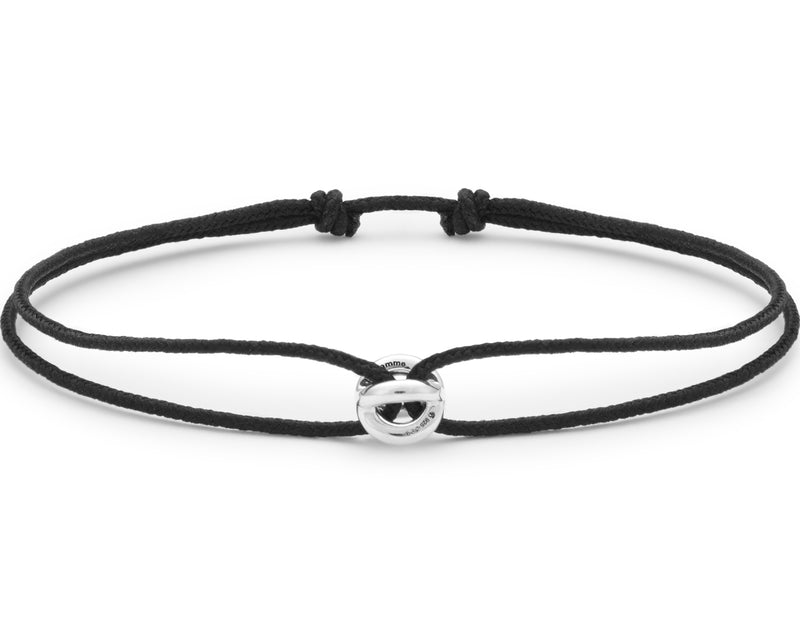 le gramme bracelet cordon entrelacs noir le 1g