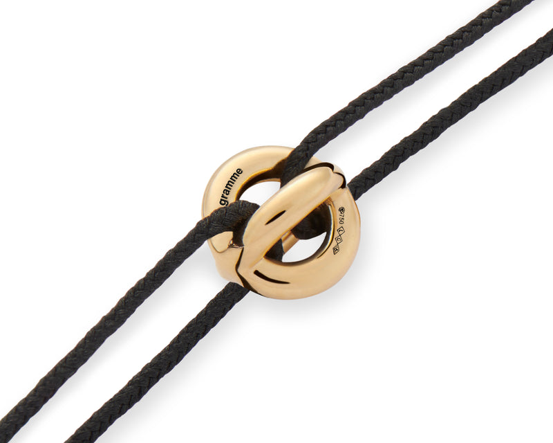 Le Gramme Bracelet Cordon Entrelacs Noir Le 3g
