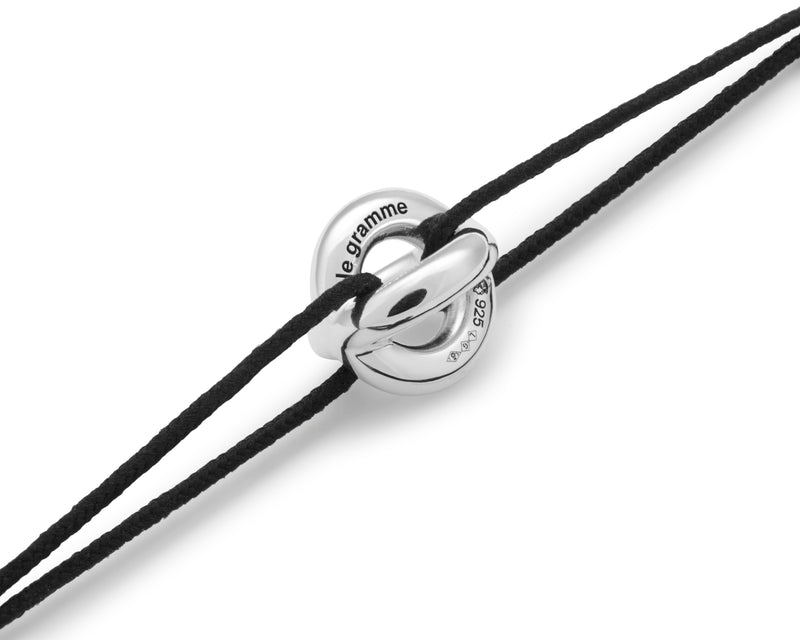 Le Gramme Bracelet Cordon Entrelacs Noir Le 3g