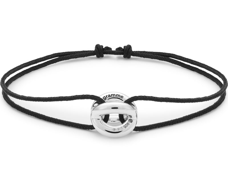 le gramme bracelet cordon entrelacs noir le 3g