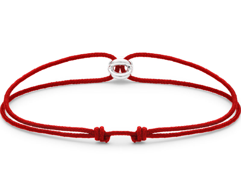 Le Gramme Bracelet Cordon Entrelacs Rouge Le 1g