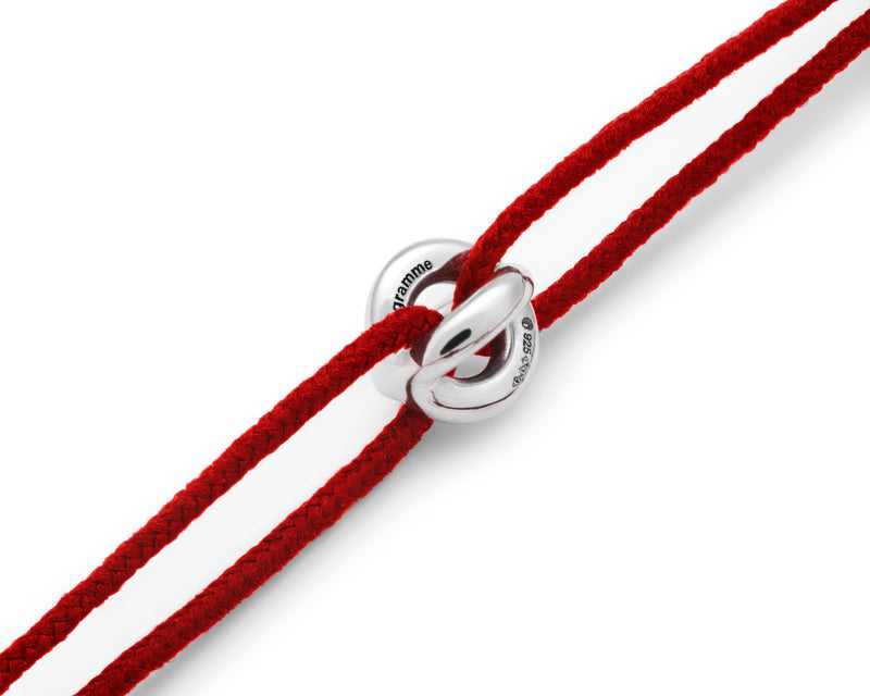 Le Gramme Bracelet Cordon Entrelacs Rouge Le 1g