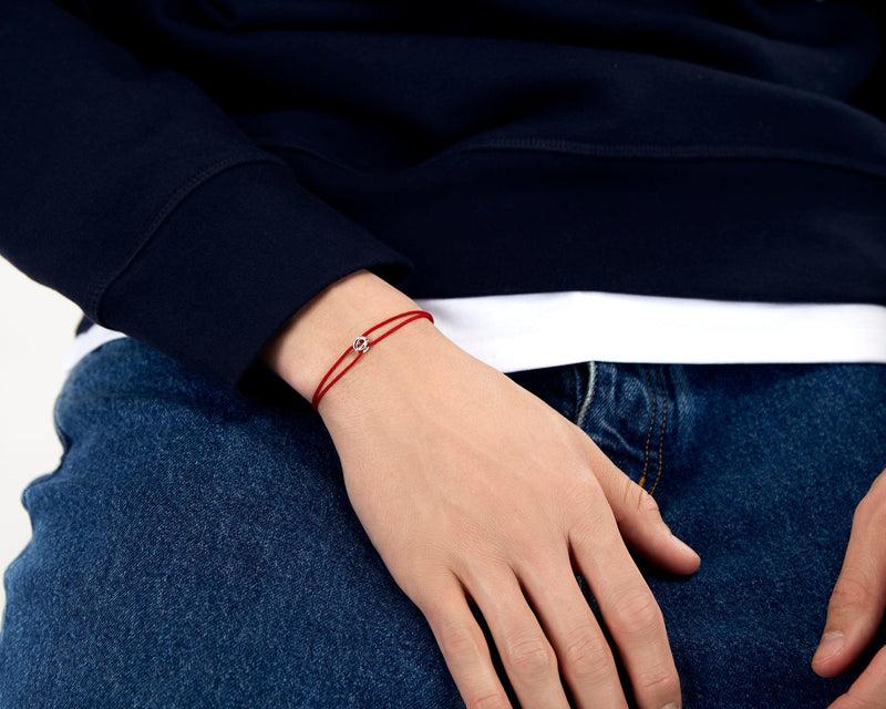 Le Gramme Bracelet Cordon Entrelacs Rouge Le 1g
