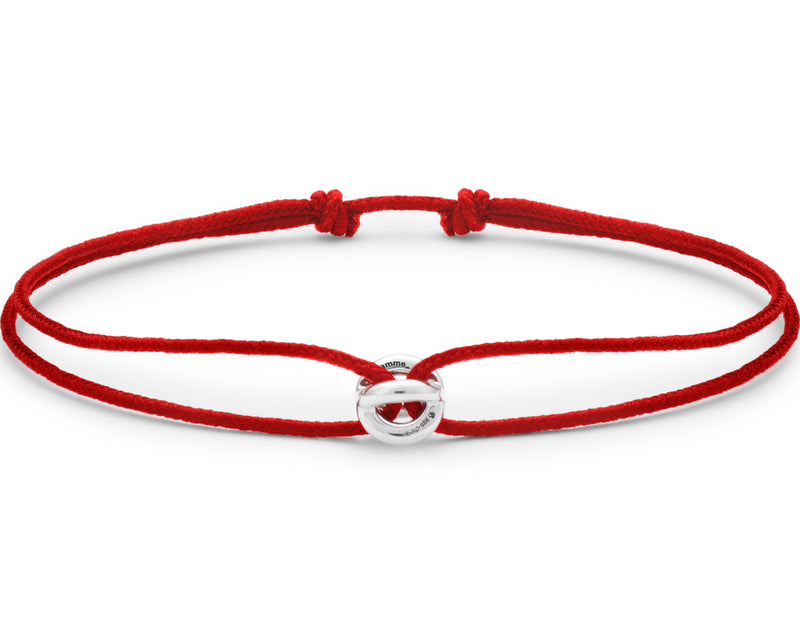 le gramme bracelet cordon entrelacs rouge le 1g