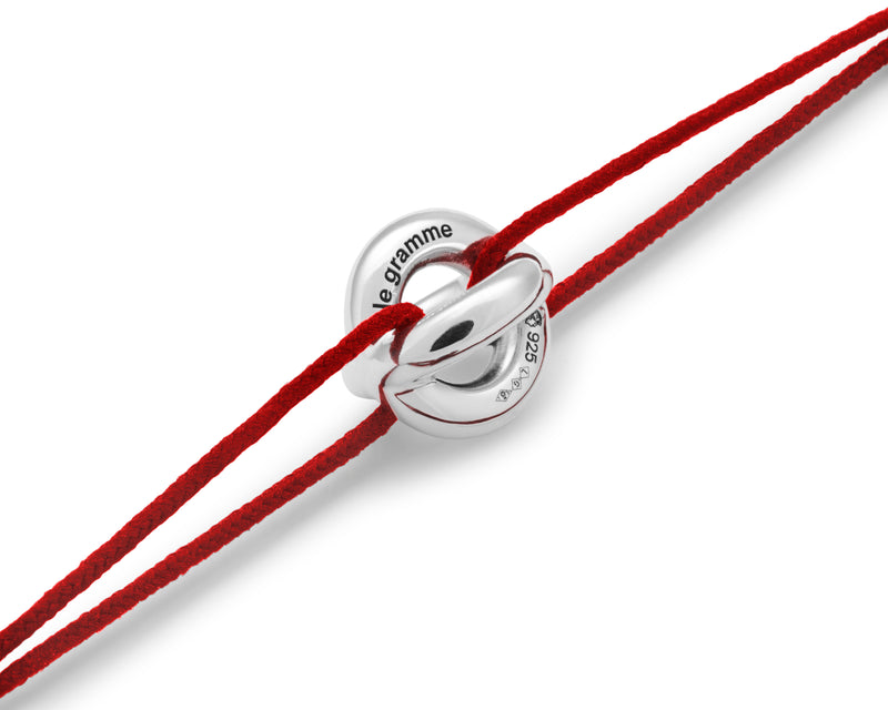 Le Gramme Bracelet Cordon Entrelacs Rouge Le 3g