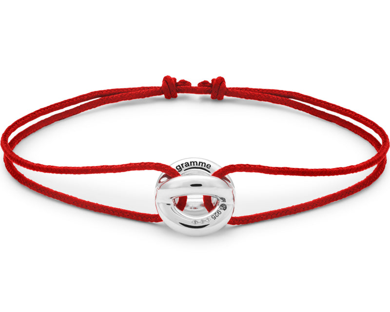 le gramme bracelet cordon entrelacs rouge le 3g